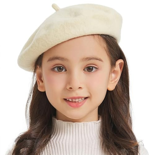 ZLYC Mädchen Klassische Wolle Französische Künstler Baskenmütze Barett | Winter Kinder Barrett