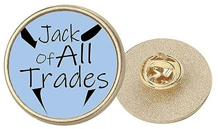 Jack Of All Trades Art Deco Brosche / Clip, rund, Metall, goldfarben, M, Metall