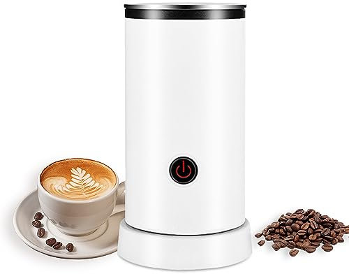 Karlak Espumador de Leche eléctrico 4 en 1 600W 240ml/8.12oz Espumador de Leche fría y Caliente Operación silenciosa Vaporizador de Leche de Acero Inoxidable Antideslizante