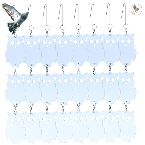 Gxlaihly Hibou réfléchissant,Répulsif pour Oiseaux en Forme de Hibou,Répulsif Oiseaux Chouette,Anti-Oiseaux épouvantail,Effaroucheur Oiseaux réfléchissant,pour Ferme Jardin (Hibou)