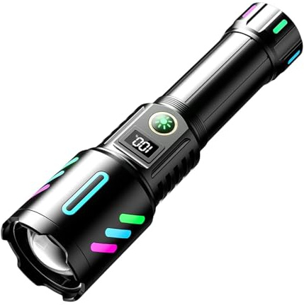 Linternas potentes | Linterna pequeña de altos lúmenes | Linterna LED, linterna pequeña de alto lúmenes, zoom, impermeable, luz de flash de brillo ajustable para acampar al aire libre