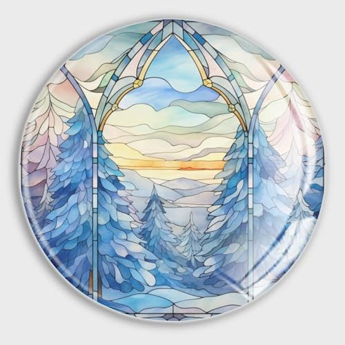 Evans1nism Magneti da frigorifero con paesaggio invernale per lavagna bianca tradizionale cinese in vetro forti magneti colorati per frigorifero cucina ufficio lavagna magneti decorativi 4 pezzi