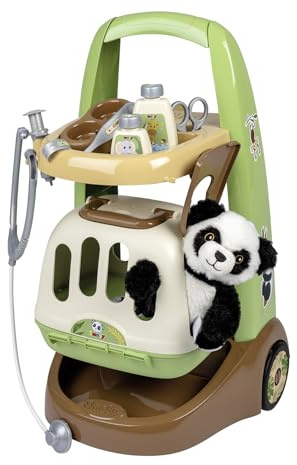 Smoby Trolley Cuidado Animal. Carro Veterinario - 1 Peluche Panda + Estuche - 10 Accesorios - A Partir de 3 Años ( 7600340405 )