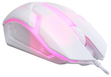 Uonlytech Souris Filaire Rétroéclairée Ergonomique pour Jeux Souris USB pour Pc et Ordinateur Portable Blanc