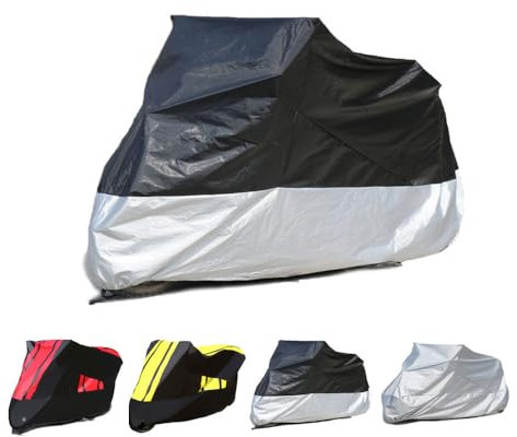BPQYSBLD Motorradabdeckung für Honda Forza 750 Forza750 2024 2023 2022 2021 2020 Wasserdicht Motorrad Abdeckplane Regen UV-Schutz Outdoor Zubehör,BlackSilver
