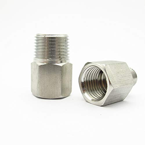 1pc M5 M6 M8 M10 M12 M14 M16 M18 M20 1/8 1/4 3/8 1/2 3/4 Female to Male BSP Thread Stainless Steel High Pressure Pipe Fitting(M18x1.5 Female,BSP1I4 Male)