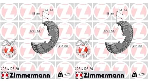 2X Zimmermann 203mm Bremstrommeln hinten | 2x 405.4103.20 passend für Fortwo links+rechts