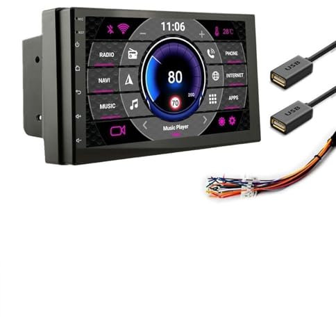 JINFOLI Lettore multimediale for auto Andriod Navigazione GPS 2DIN HD Autoradio USB FM 2 Din 7 Audio Radio Stereo Video 1G 2G RAM WIFI AUTO ISO Impianto audio stereo per auto(8Core 2G 32G)