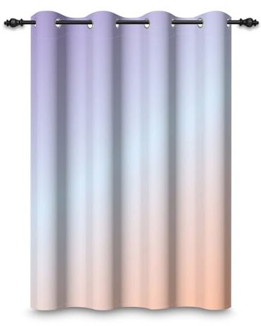 ggaimwf 42x 63 Ombre Eyelet Curtain Purple Lilac Pink Gradient Color Modern Abstract Rainbow Thermal Grommet Blackout Window Drapes for Bedroom Nursery Living Room Home Office,1-Single Panel