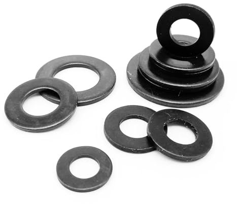 Flache Unterlegscheibe, einfacher Dichtungsring, Abstandshalter GB97 DIN125, schwarzer Kohlenstoffstahl M2 M2.5 M3 M4 M5 M6 M8 M10 M12 M16(50pcs M8)