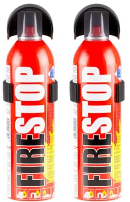 GREENSENSOR Premium Brandschutzmittel 400 mL | optional Wandhalterung | Pannenzubehör – Ideal für Küche & Haushalt | Geeignet als Feuerlöscher für kleine Flammen & Mehr (2 Sprays, 2x400mL)