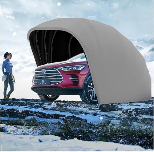 Cochera plegable retráctil semiautomática para cochera, acero inoxidable, resistente a todo tipo de clima, impermeable, anti-UV, resistente a la nieve