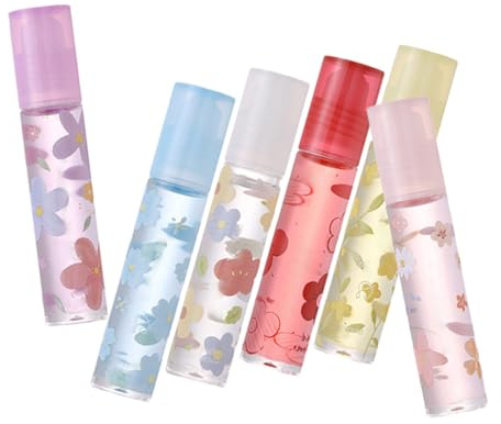 ARTSEWPLY 6 Stück Transparentes Lippenöl Feuchtigkeitsspendend Natürliches Lippenpflegeöl Für Frauen Mädchen Tragbar Pflegend Geschenk