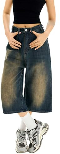 2025 Trousers Women Jorts Baggy Jeans Jorts Outfits Mid-Low Waisted Denim Shorts Summer Hot Short Pants Streetwear