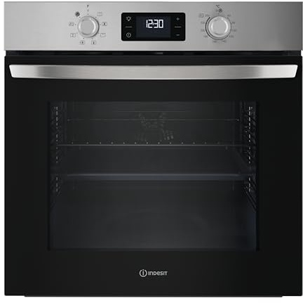 Indesit IO 255H X Four multifonction encastrable électrique ventilé 71 l Acier inoxydable Classe A Turn And Go Click And Go Grill Intégré Inclinable Nettoyage Vapeur 59,5 x 59,5 x 55,1 cm
