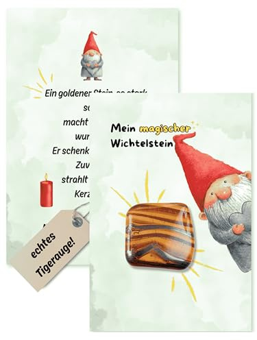 SoSi Wichtelstein Tigerauge 2-4cm Wichtelgeschenk Wichteltür | Für Wichteltür, Adventskalender, Weihnachtself, Mitgebsel Kindergarten & Schule, Give Away