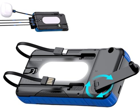 Power Bank Solare | Batteria da 20000mAh per Sopravvivenza - Caricatore Solare Con Manovella Batteria Portatile | Per Telefono Per Campeggio Escursionismo Viaggio Zaino In Spalla Smartphone Tablet