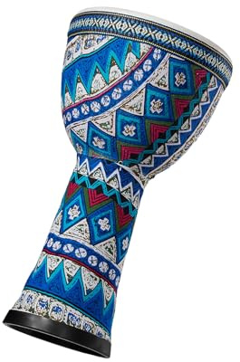 8 Inch African Drum PVC Body Goat Skin Surface Lightweight Handheld Bongo for Adult Beginners Music Fun Flower Sea