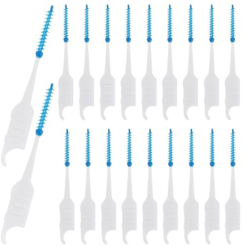 VALICLUD Cepillos Interdentales 200piezas de Silicona Suave Doble Cabeza Portátil y Resistente para Limpieza Bucal Ideales para Uso en Casa y Oficina en Casa y Oficina