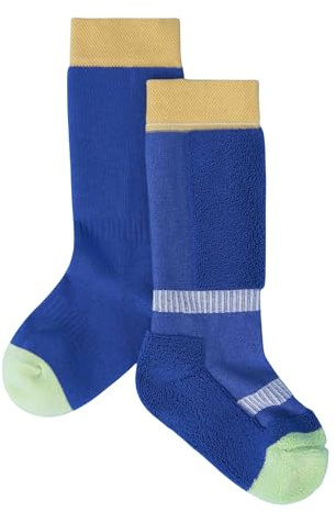 Roarsome Kids Ski Socks - Thermal Winter Socks with Organic Cotton, Warm Cushioned 3 Layer Construction, Moisture Wicking Snow Socks for Toddlers & Children - Blue, 4-6 Years