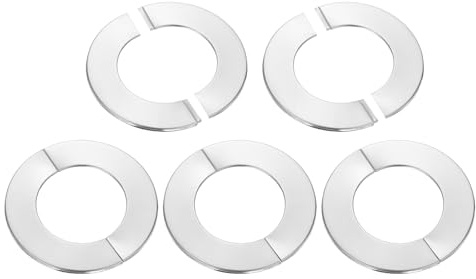 QUARKZMAN 5Pcs Flangia A Parete Divisibile, Piastra Rotonda Autoadesiva In Acciaio Inox Copertura Decorativa Foro Parete Altezza 5.5mm Per Tubi Diametro 80mm Scarico Water Toilette Rubinetto