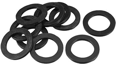 sourcing map 10 Stück Gummi Unterlegscheiben 35 mm AD 24 mm ID 3 mm Dicke