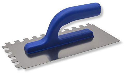 DEWEPRO Zahnkelle 12x12 mm LIGHT - Edelstahlblatt 270x130mm - Säurebeständig und Rostfrei - Leichter Kunststoffgriff