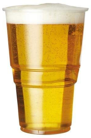 We Can Source It Ltd – 1000 x Clear Strong Plastic Full Pint Cups - 20oz Disposable Beer Glasses Tumblers – 570ml BPA-Free Plastic Cocktail Glasses with CE Marking – Recyclable Tumblers for Parties