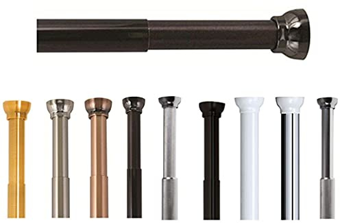 Spirella Duschdraperistång för duschdraperi eller badkar utan borrning i Alu Kreta 75–125 cm svart titan 75–125 cm