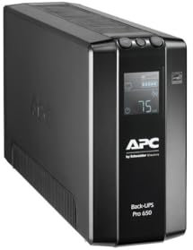 APC by Schneider Electric Back UPS PRO - BR650MI - UPS 650VA Leistung - MI modell (6 IEC Outlets, IEC - Kaltgeräte Ausgänge, LCD interface, 1GB Dataline protection)