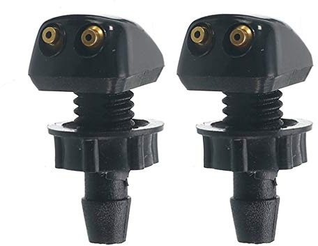 Replacement Part for M.C Windshield Washer Spray Head Plastic 360 Degree Adjustable Flexible And Fan Nozzle Of Wiper Black 2 Pcs
