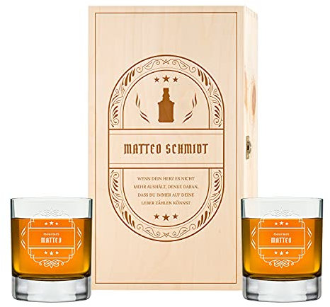 Giftbay juego de vasos de whisky en caja, personalizados, con grabado, para parejas, regalo para esposo, esposo, novio, padre