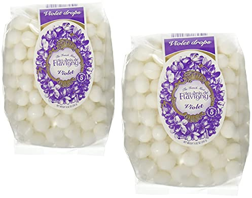 Violet Abbaye De Flavigny Anise Drops All Natural Bulk 8.82 Oz Bag Two Pack