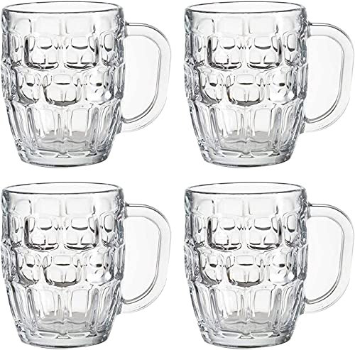 4 boccali da birra 28 cl in vetro con manico tradizionale Arcoroc boccale in vetro fossato