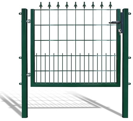 Schmuckzauntore für Stabmattenzaun - Farbe und Höhe wählbar - inkl. Pfosten und Befestigungsmaterial (Spitze, H 100 x B 120 cm, grün)