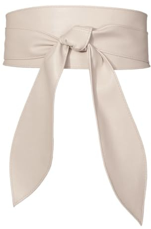Breiter Damengürtel,Schleife geknoteter Gürtel,Taillienguertel Leder, Damen Breiter Gürtel,für Hochzeiten,Abschlussbälle,Partys,Bankette,Aufführungen und formelle Veranstaltungen,Beige,M 11.5 * 212cm