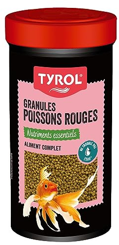 Tyrol | Granulés pour Poissons Rouges | Nourriture Poisson Rouge | Aliment Complet à base de Nutriments Essentiels | Céréales, Poissons et sous-produits de Poisson | 50 g | 100 ml