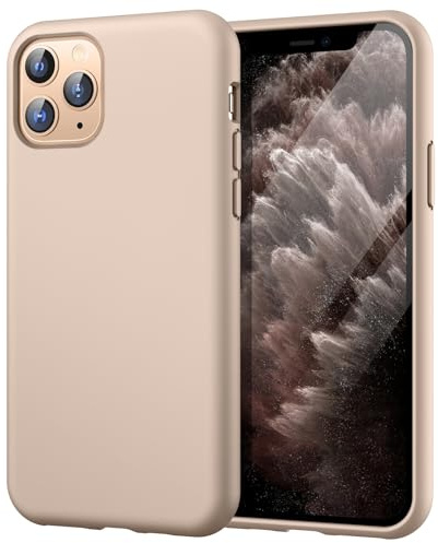 JETech Silikon Hülle für iPhone 11 Pro 5,8 Zoll, Ganzkörper Handyhülle mit Seidig-Weicher Berühren, Stoßfest Schutzhülle mit Mikrofaser-Futter (Gold)