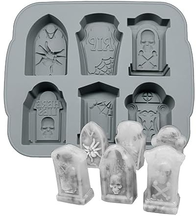 ZOOMPIL Stampo in Silicone 3D a Forma di Lapide - Stampo per Torte Antiaderente per Dolci di Halloween Realistici e Cubetti di Ghiaccio - Accessorio per Fai-da-Te Ideale per Organizzatori di Feste
