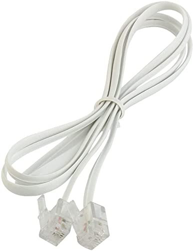 XYWHPGV Cavo di prolunga per telefono maschio RJ11 6P2C lungo 1 m 39,4 pollici bianco(6c69f 937bd 9916c 0272b de516 d3070