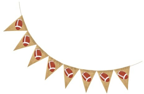 OFFSCH Vintage Burlap Football Pennant Banner Sports Party Decorations Pastel Birthday Banner Props