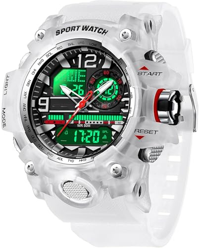 findtime Militär Große Armbanduhr Herren Uhren Analog Digitaluhr 5 ATM wasserdichte Outdoor Taktische Sportuhr mit Wecker Datum 12/24H LED Stoppuhr für Männer Jungen Silikonband
