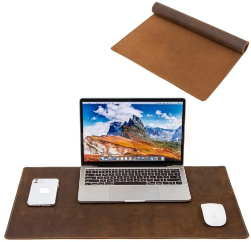 CONTACT'S FAMILY Schreibtischunterlage, Schreibtischunterlage aus hochwertigem Leder, große Mausmatte, Schreibtischunterlage, Computer-Schreibunterlage für Büro und Zuhause (60x40cm)