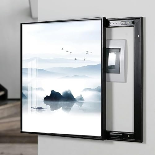 SVMYTEBGE Modern Living Room Distribution Box, Decorative Electrical Box Counter Detachable Electric Meter Box Distribution Box Safe Switch Painting Hanging Decoration Hide Paintings, Left
