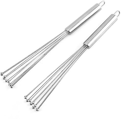 2 Stück Schneebesen Edelstahl -Kugeln, Schneebesen Klein Ball Schneebesen Set Dishwasher-Safe, Rührbesen, Küchenhelfer, Quirl, zum Schlagen von Eiern, Marmelade, Butter und Mehl (10 inch)