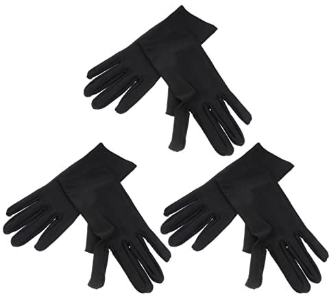Beatifufu 3pairs Stretchy Gloves Elastic Spandex Jewelry Inspection Gloves for Jewelry Handling Comfortable Fit for Women Events