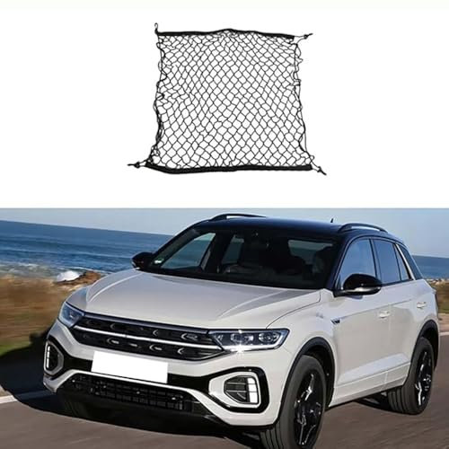 Nsnqb Kofferraumnetz Gepäcknetz Auto für VW TRoc T ROC A11 AC7 2017-2022, Elastisch Kofferraum Netz Organizer, Strapazierfähige Kofferraum Aufbewahrung Netz