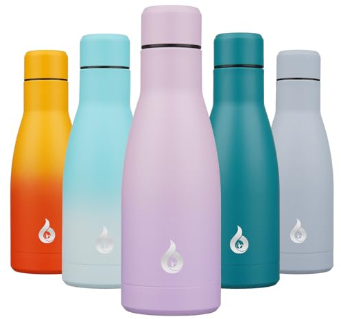 BJPKPK Isolierte Trinkflasche 350 ml Edelstahl-Wasserflaschen Spülmaschinengeeignet Wiederverwendbarer Metall Thermos Reisebecher Hält Kalt & Heiß, Traumhaftes Lila