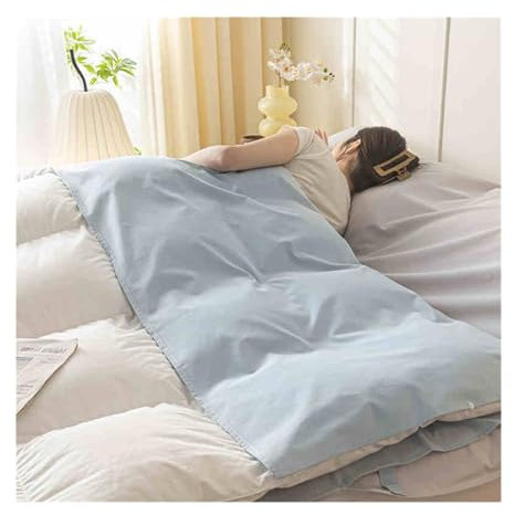 RUZGAR Hüttenschlafsack Baumwolle Ultraleichter für Reise 2in1 Hüttenschlafsack Bequemer und Weicher Schlafsack Ideal für Rucksackreise Hotels(Sky Blue,180x200cm-70x78)