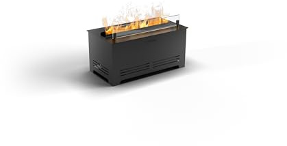 Planika Molnig modern, fristående elektrisk vattenånga öppen spis med LED-optimyster-teknik – äkta flameffekt, perfekt för vardagsrummet